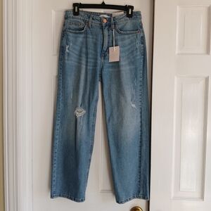 LC Lauren Conrad Super High Rise Crop Distressed Jeans